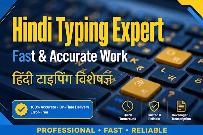 do fast hindi typing translation and data entry work