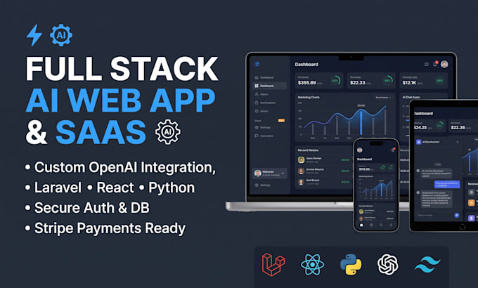 develop a full stack ai web application and ai saas website