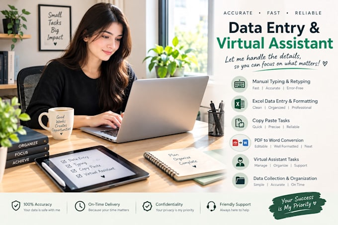do manual typing, copy paste and excel data entry