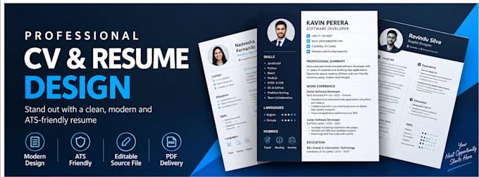 design a professional and ats friendly CV or resume