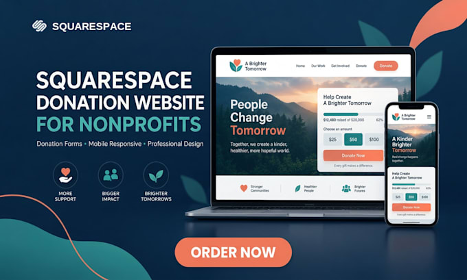 design squarespace donation website for nonprofits with online donation forms
