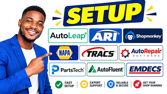 setup autoleap ari shopmonkey napa tracs autorepair partstech autofluent emdecs