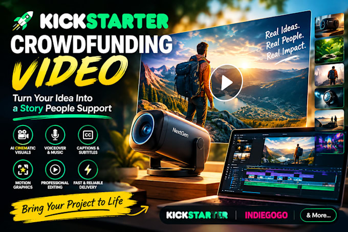 create compelling kickstarter and indiegogo crownfounding video for your project