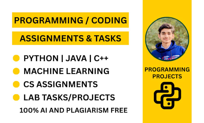 do programming and coding assignments in python, java, cpp