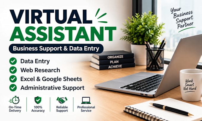 be your virtual assistant for data entry and web research