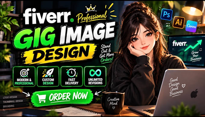design professional gig image youtube, eye catchy thumbnail
