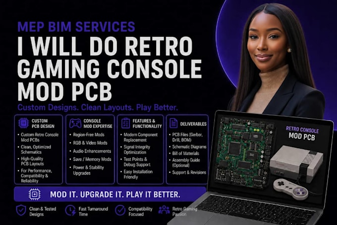 custom retro gaming console mod pcb