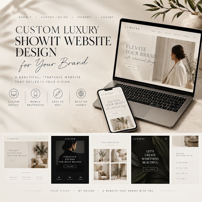 create a custom luxury showit website design