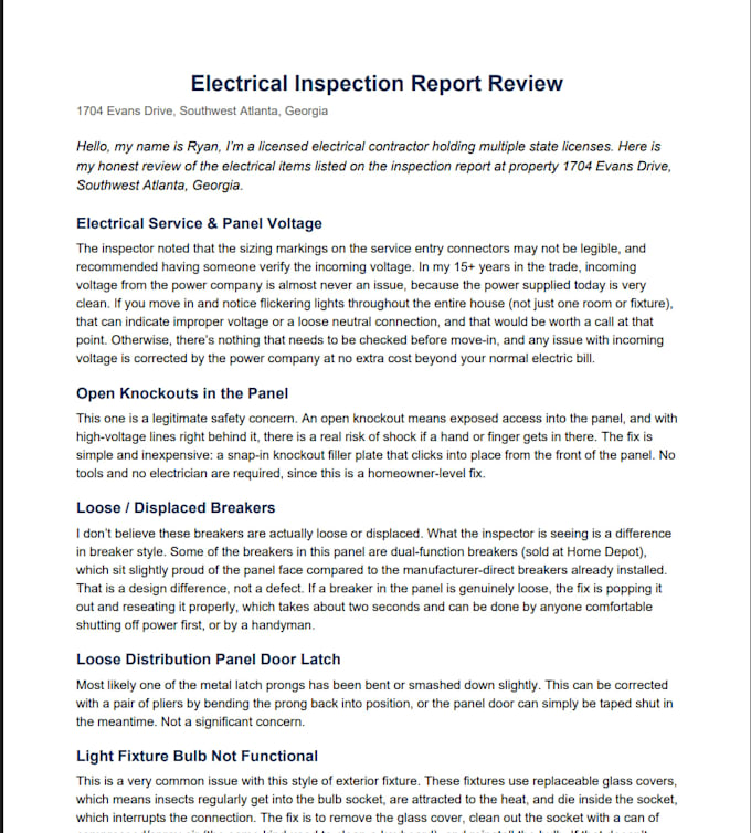 review your home inspection report