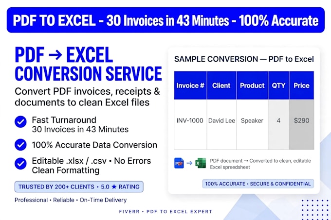 convert PDF to excel, image to excel, scanned PDF to excel