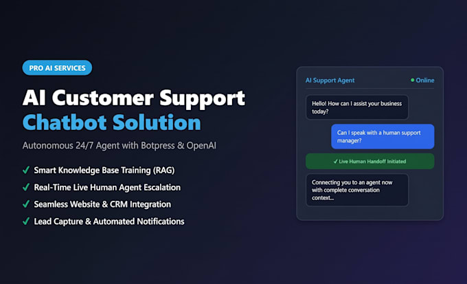 build an ai customer support chatbot with botpress and human handoff