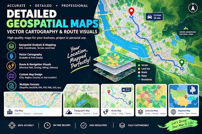 create detailed geospatial maps, vector cartography and route visuals