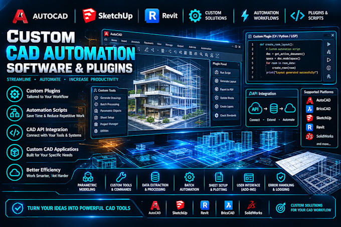 develop custom cad automation software and plugins