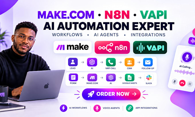 setup n8n make com ai automation with API vapi retell ai voice calling agent