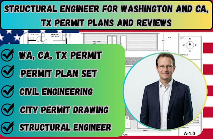 provide civil engineering permit plans, structural for california and florida