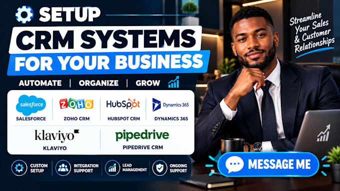 setup salesforce zoho hubspot dynamics365 hubspot klaviyo pipedrive CRM