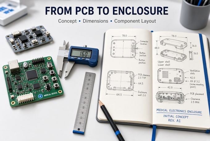 design a medical pcb enclosure and electronics housing