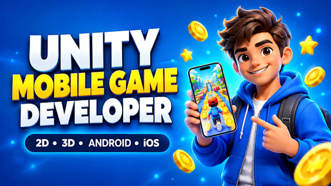 create a custom unity mobile game, hypercasual or 3d game