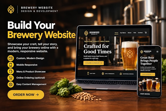 design a modern brewery website for your craft beer business