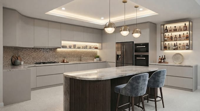 create ikea kitchen cabinet and closet layouts with island and 3d rendering