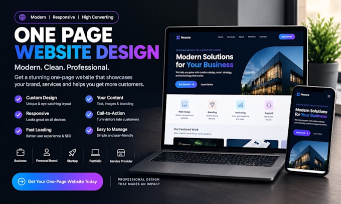 design onepage io website