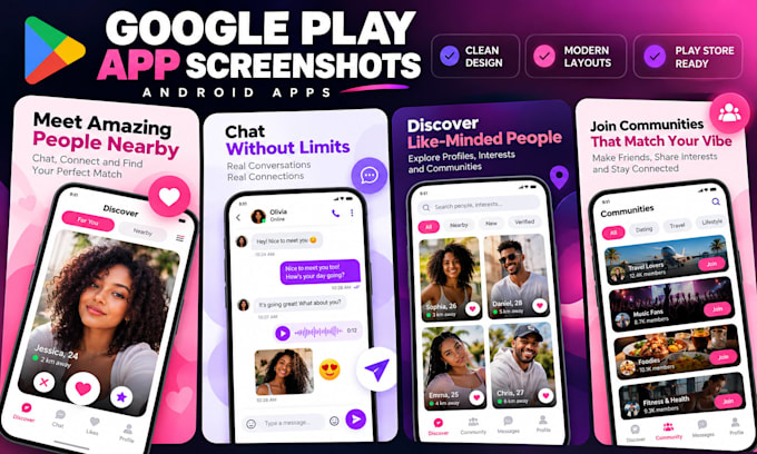 design google play app screenshots for android apps