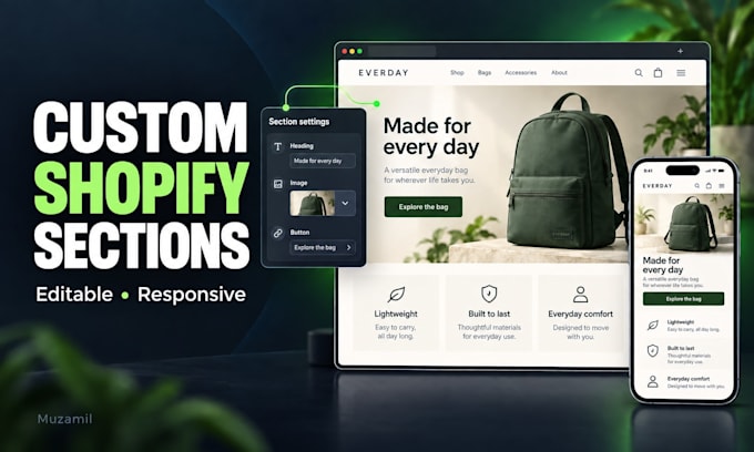 build custom shopify sections and customize your theme
