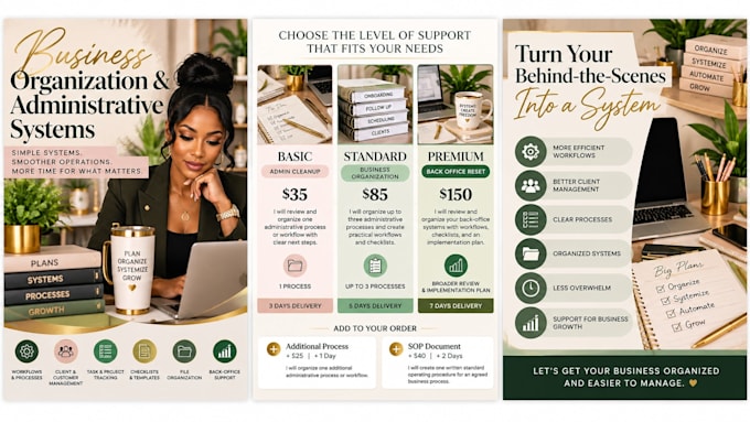 organize your small business administrative systems and workflows