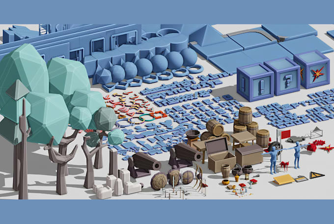 create low poly 3d game ready assets for unity and unreal