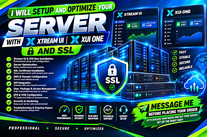setup and optimize your server with xtream ui, xui one ssl hosting epg confiure