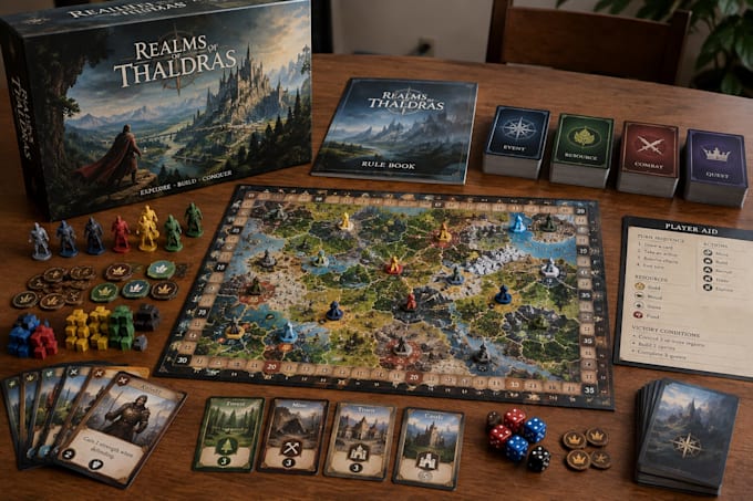 do professional board game design, card game, tabletop game, and rulebook
