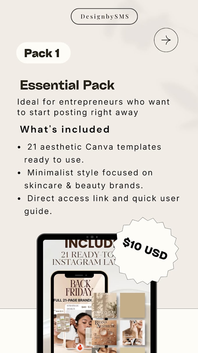 design aesthetic canva templates for skincare brands