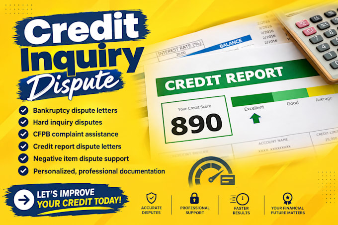 write dispute letters with cfpb complaint to improve score, inquiry dispute