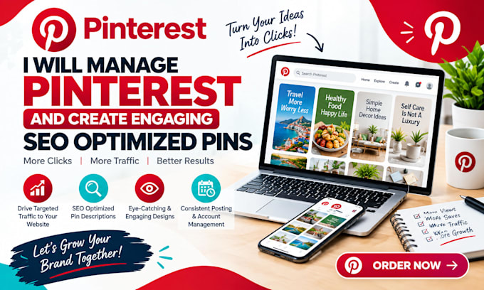 manage pinterest and create engaging SEO optimized pins