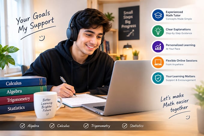 be your math tutor for algebra, calculus, trigonometry and statistics