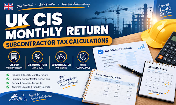prepare cis monthly return and subcontractor tax calculations