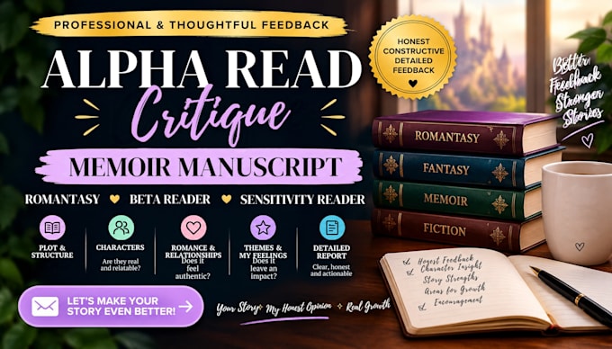 alpha read critique memoir manuscript romantasy beta reader sensitivity reader