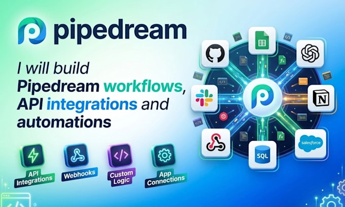 build custom pipedream workflows, API integrations, and code based automations