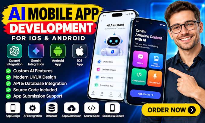 develop an ai mobile app for ios and android
