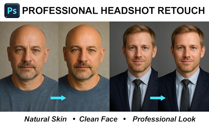 retouch professional headshots naturally