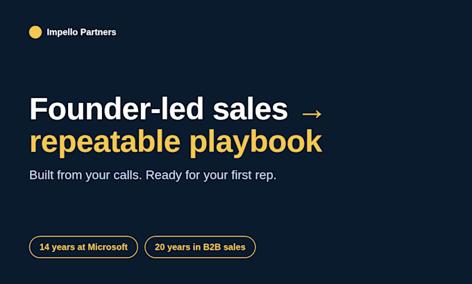 turn your founder led sales into a repeatable sales playbook