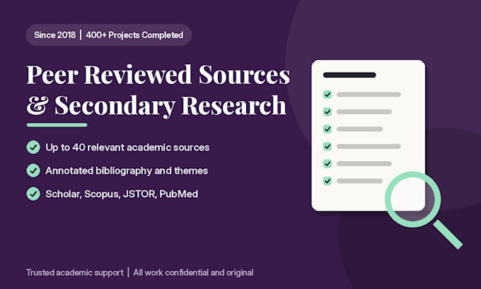 find peer reviewed sources and do secondary research