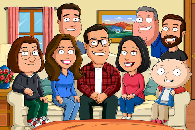 draw you as a high quality family guy character illustration