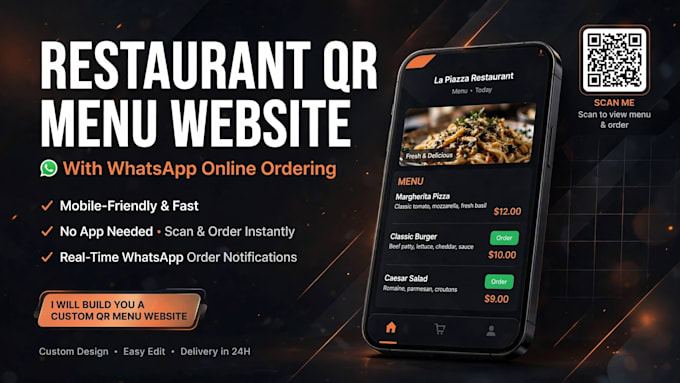 design restaurant qr menu website with online ordering