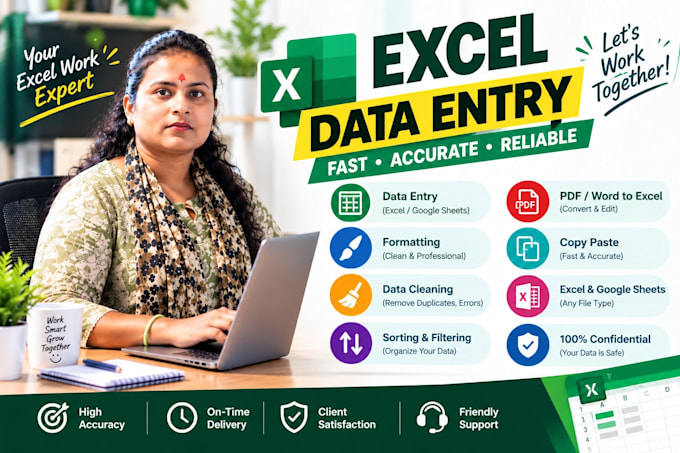 do excel data entry, spreadsheet formatting and data cleanup