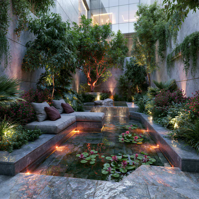 render 2d landscape plan, site plan, and real estate layout