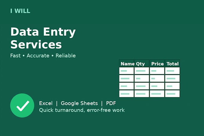 do fast and accurate data entry in excel or google sheets