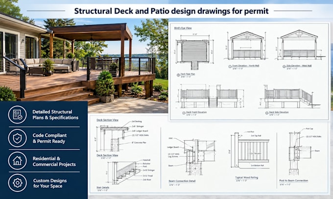 design structural deck and patio drawings for permit