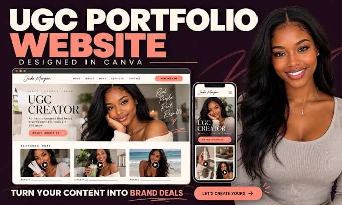 design ugc portfolio website canva website design redesign ugc portfolio website