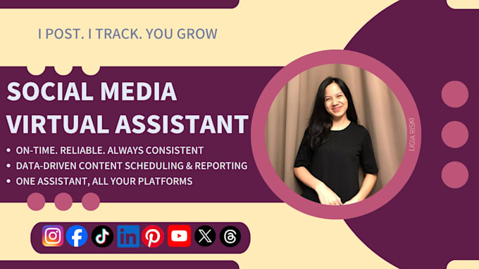 social media virtual assistant scheduling content calendar reports